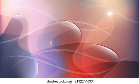 Bright colorful fantastic wallpapers. Chaotically overlapping smooth shapes, wavy stripes, lines, highlights and glows. Vector. 