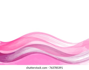 Bright colorful female spring summer border. Vector illustration speed line grunge drop. Watercolor abstract pink wave background. Blob brush paint colored backdrop. Speed energy liquid splash.