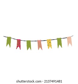 bright colorful flags, vector illustration, holiday clipart