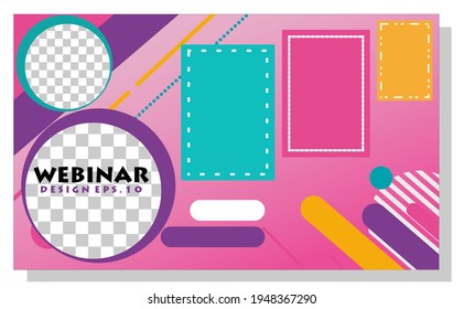 Diseño de fondo abstracto de un webinar plano de color brillante. Diseño de fondo creativo moderno para necesidades en línea