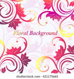 bright colorful floral background ornament vector