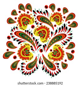 Bright colorful floral pattern isolated on a white background
