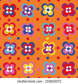 bright colorful floral seamless pattern, editable, vector eps10 