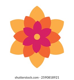 Bright Colorful Flower Icon and Vibrant Floral Symbol Design
