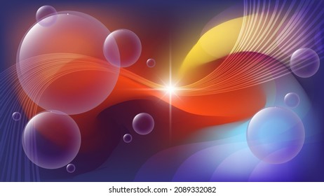 Bright colorful futuristic wallpaper. A beautiful illustration for interior decoration, corporate designs, blogs, postcards, posters and your other projects. Vector.