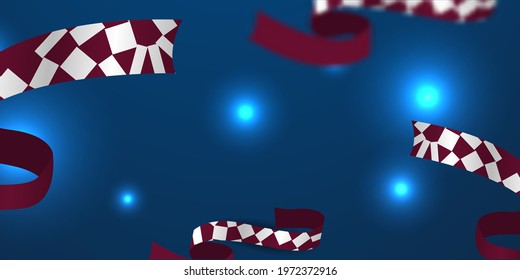 Bright, colorful geometric background, vector illustration, ribbons with geometric pattern