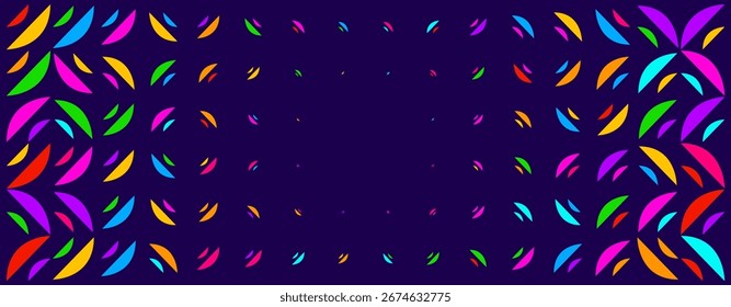 Helle bunte geometrische Muster lebendige Formen Fliesen Hintergrund Design für fröhliche Festivalcover, Poster, kreativen Hintergrund, lebendige Karneval Tapeten, Stoffdruck, digitales Layout. Vektorgrafik-BG