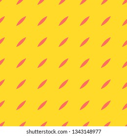 Bright colorful geometric seamless pattern. Simple vector abstract texture with small ovate shapes, lines, strokes. Yellow and living coral color. Minimalist fun background. Cute modern repeat design