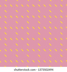 Bright colorful geometric seamless pattern. Simple minimal vector abstract texture with small shapes, lines, grid. Yellow and pink color. Minimalist funky repeat background. Cute summer style design