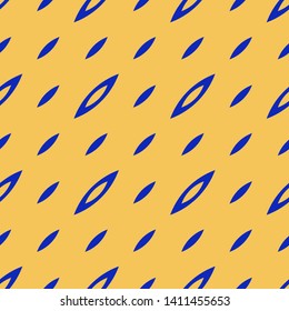 Bright colorful geometric seamless pattern. Simple vector abstract texture with small ovate shapes, seeds. Yellow and bright blue color. Modern minimalist funky background. Summer style repeat design