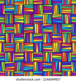 Luminoso patrón geométrico transparente de cuadrados abstractos para productos para niños. Fondo de color continuo para el embalaje, papel de paquete, papel de ajuste.