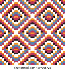 Bright colorful geometric seamless pattern. 