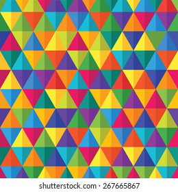 Bright, Colorful Geometric Shaded Triangle Pattern Background 