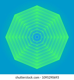 Bright and colorful geometric shape. Abstract gradient figure with color background. Vector decorative object. Creative symbol for your design.