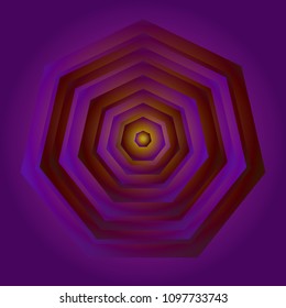 Bright and colorful geometric shape. Abstract gradient figure with color background. Vector decorative object. Creative symbol for your design.