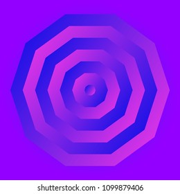 Bright and colorful geometric shape. Abstract gradient figure with color background. Vector decorative object. Creative symbol for your design.