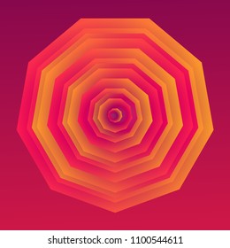 Bright and colorful geometric shape. Abstract gradient figure with color background. Vector decorative object. Creative symbol for your design.
