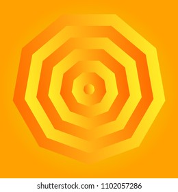 Bright and colorful geometric shape. Abstract gradient figure with color background. Vector decorative object. Creative symbol for your design.