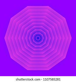Bright and colorful geometric shape. Abstract gradient figure with color background. Vector decorative object. Creative symbol for your design.