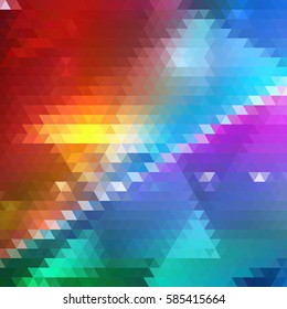 Bright Colorful Geometric Triangle Background. Triangles Theme. Backdrop of Geometric Shapes. Universal Abstraction.