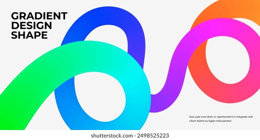 Bright colorful gradient wavy shape, abstract geometric modern background for poster, banner, presentation