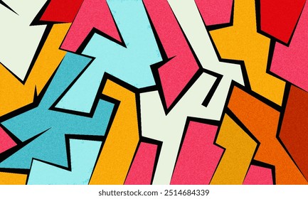 brilhante colorido graffiti padrão perfeito com efeito grunge