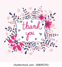 Bright colorful greeting card Thank you
