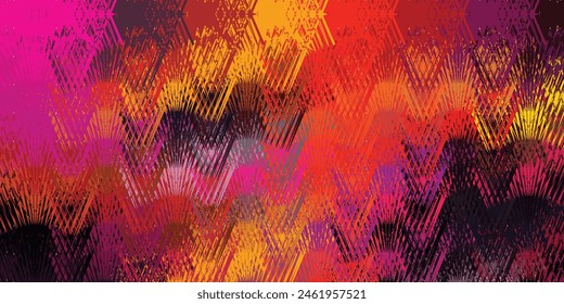 Bright colorful grunge ink splat with black background