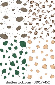 Bright, colorful hand-drawn vector pattern. Assorted vegetables. Healthy fresh food.
