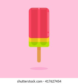 Bright and colorful ice cream illustration in flat design.