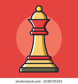 A bright and colorful illustration of a chess queen, perfect for adding a touch of strategy and sophistication to your designs. This fun and playful graphic is ideal for game-related projects.