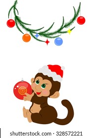 bright and colorful illustration dedicated to the new year - the year of the monkey.