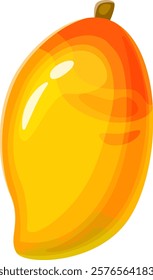 Bright and colorful illustration depicting a ripe mango with smooth gradients of orange and yellow, showcasing the tropical fruit s juicy and appetizing appearance