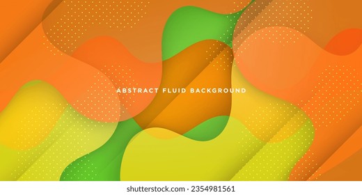 Bright colorful liquid fluid abstract background with orange, green and yellow gradient color combination. soft color and overlay lines on background. Eps10 vector