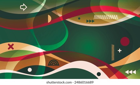 Bright colorful memphis style wallpaper. Excellent background for decorating pages in social networks, posters, presentations, outdoor advertising and your other projects. Vector.