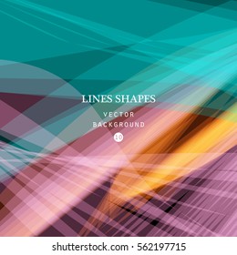 Bright colorful modern striped abstract background vector. Blue pink floral tropical stripes waves lines for banner, brochure, website, and flyer design. Contrast of light, shadow and colors