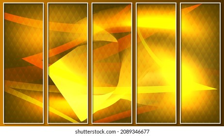 Bright colorful mural in fiery colors. A beautiful panel for interior decoration, corporate designs, blogs, postcards, posters and your other projects. Vector. 