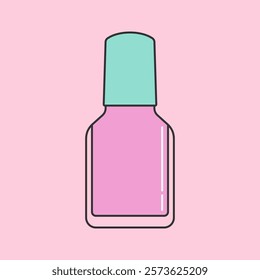 Bright and colorful nail polish illustration. Perfect for beauty, fashion, or makeup-themed designs and creative projects.