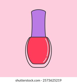 Bright and colorful nail polish illustration. Perfect for beauty, fashion, or makeup-themed designs and creative projects.