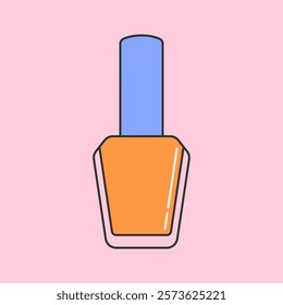 Bright and colorful nail polish illustration. Perfect for beauty, fashion, or makeup-themed designs and creative projects.