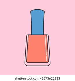 Bright and colorful nail polish illustration. Perfect for beauty, fashion, or makeup-themed designs and creative projects.