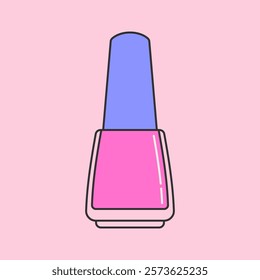 Bright and colorful nail polish illustration. Perfect for beauty, fashion, or makeup-themed designs and creative projects.