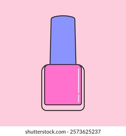 Bright and colorful nail polish illustration. Perfect for beauty, fashion, or makeup-themed designs and creative projects.