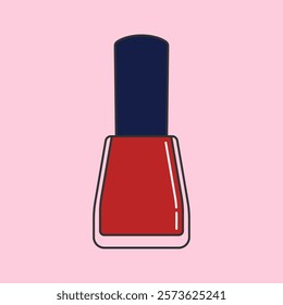 Bright and colorful nail polish illustration. Perfect for beauty, fashion, or makeup-themed designs and creative projects.