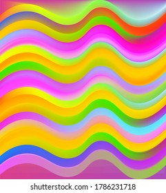 Bright and colorful  overlapping wave pattern.