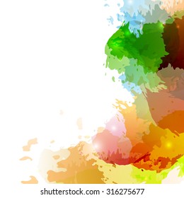 Bright colorful paint splatter background design. Vector illustration