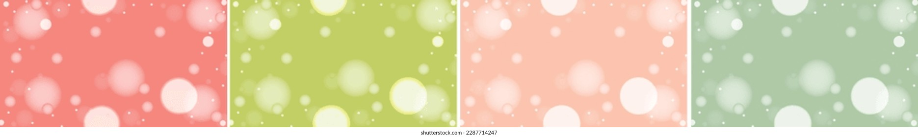 Bright colorful palette in Bokeh Background Set. Vintage soft minimal abstract wallpaper.