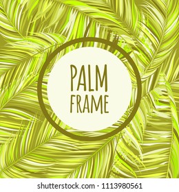 Bright Colorful Palm Branches in Various Forms. Tropic Foliage. Illustration of Jungle Plants. Vector Palm Leaves in Green Tones. Floral Elements Set. Detailed Palm Leaves for Your Creative Design.