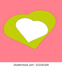 Bright colorful paper heart vector greeting card. Vector hearts valentine. Wedding, anniversary, birthday, Valentine's day, party design for banner, poster, card, invitation, placard, brochure, flyer.