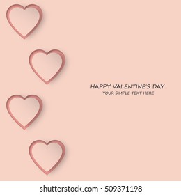 Bright colorful paper hearts vector background. Vector hearts valentine. Wedding, anniversary, birthday, Valentine's day, party design for banner, poster, 3d card, invitation, placard, brochure, flyer